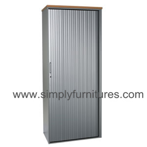 armario de metal con puerta de persiana simple