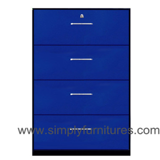 Archivador lateral 4 cajones home acero azul